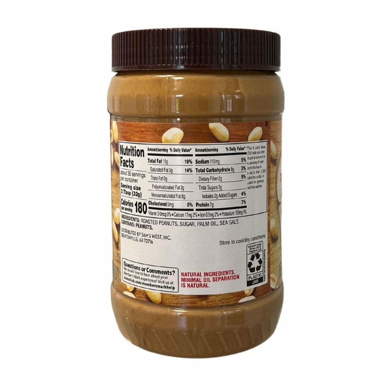 Member's Mark Natural Creamy Peanut Butter, 40 oz., 2 pk.