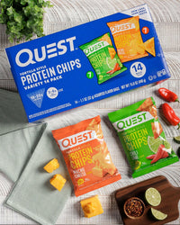 Quest Tortilla Style 18-20g Protein Chip Variety Pack, Chili Lime and Nacho Cheese 14 ct.