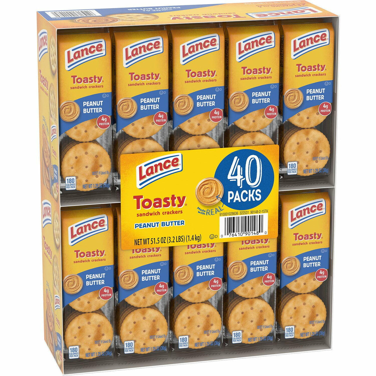 Lance Toasty Peanut Butter Sandwich Crackers, 1.29 oz., 40 pk.