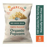 Gheelish Lightly Buttered Organic Popcorn, 8 oz.