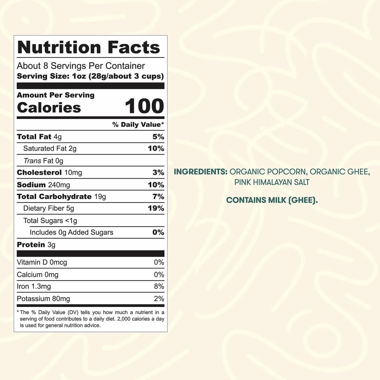 Gheelish Lightly Buttered Organic Popcorn, 8 oz.