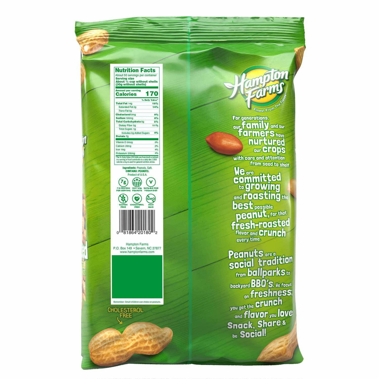 Hampton Farms Salted In-Shell Peanuts, 5 lbs.