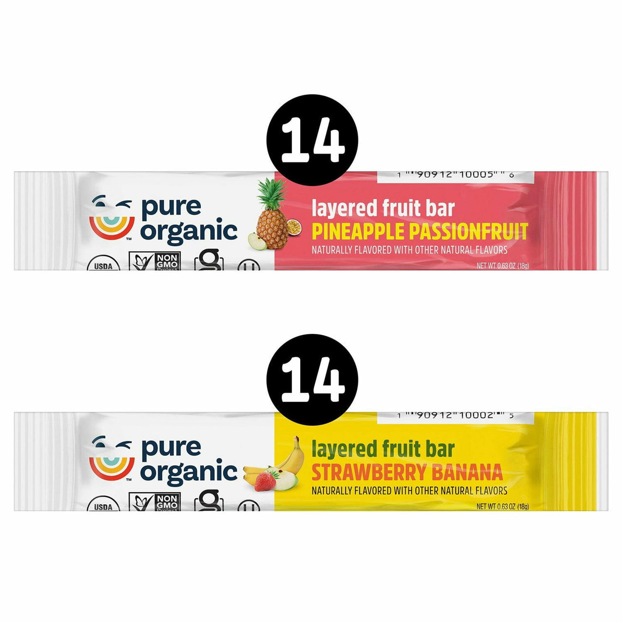 Pure Organic Variety Pack Layered Fruit Bars, 0.63 oz., 28 pk.