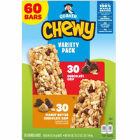 Quaker Chewy Granola Bar, Variety Pack, 60 ct.