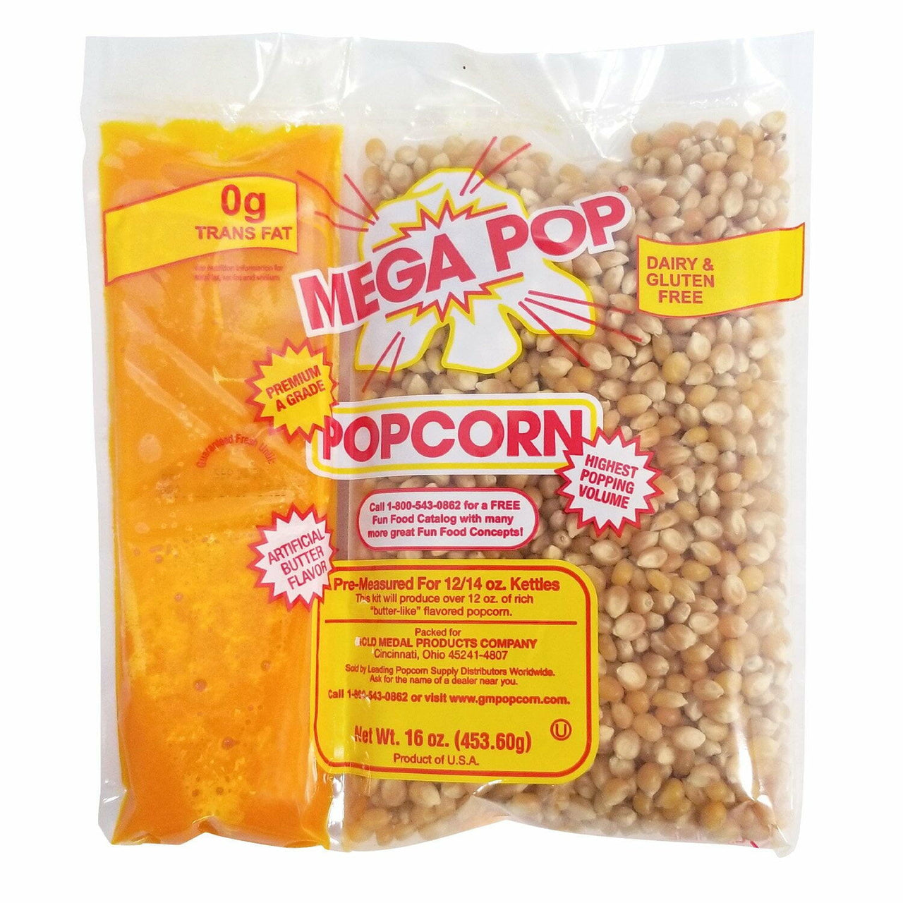 Gold Medal Mega Pop Popcorn Kits, 12 oz. kit, 24 ct.