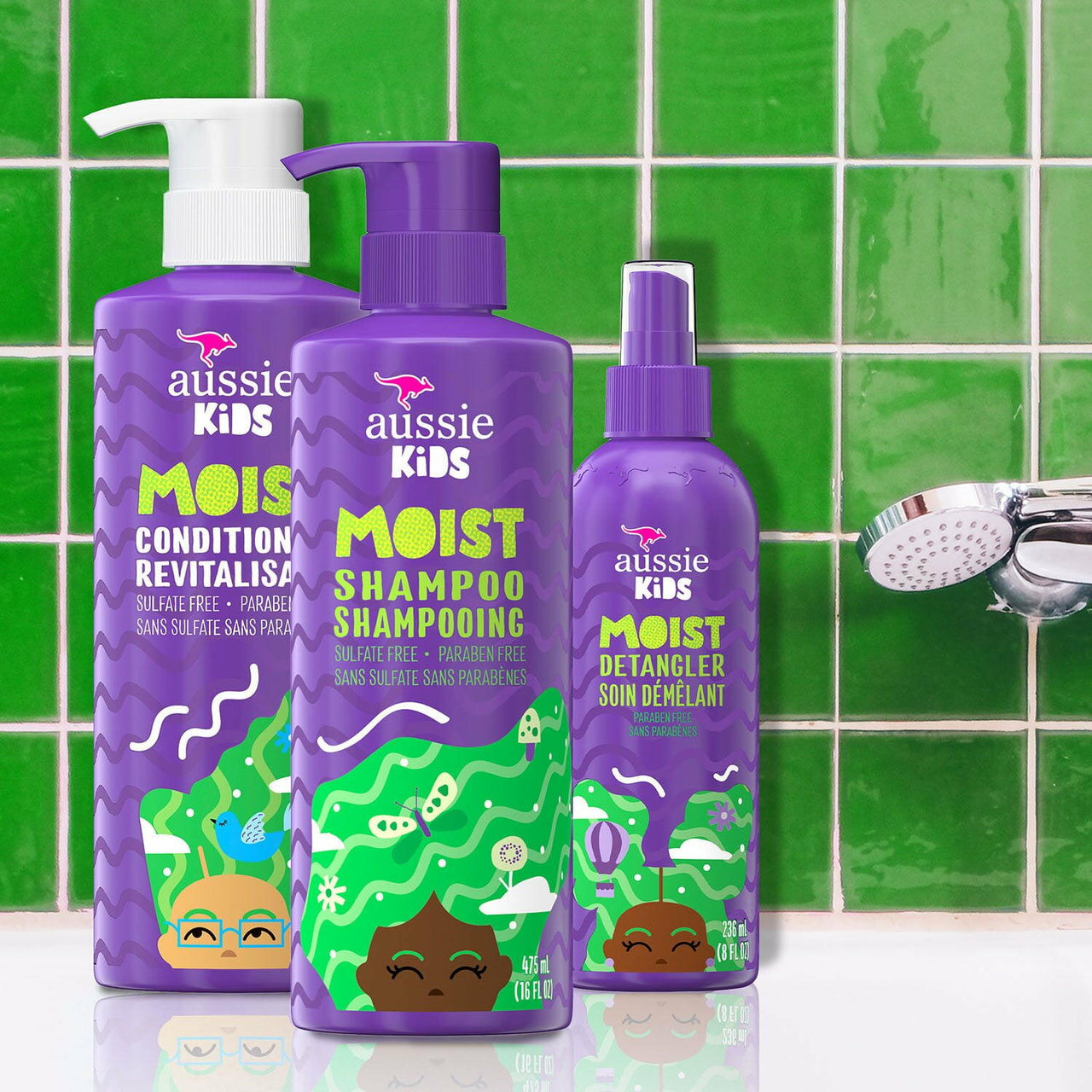 Aussie Kids Moist Shampoo, Conditioner and Detangler Kit