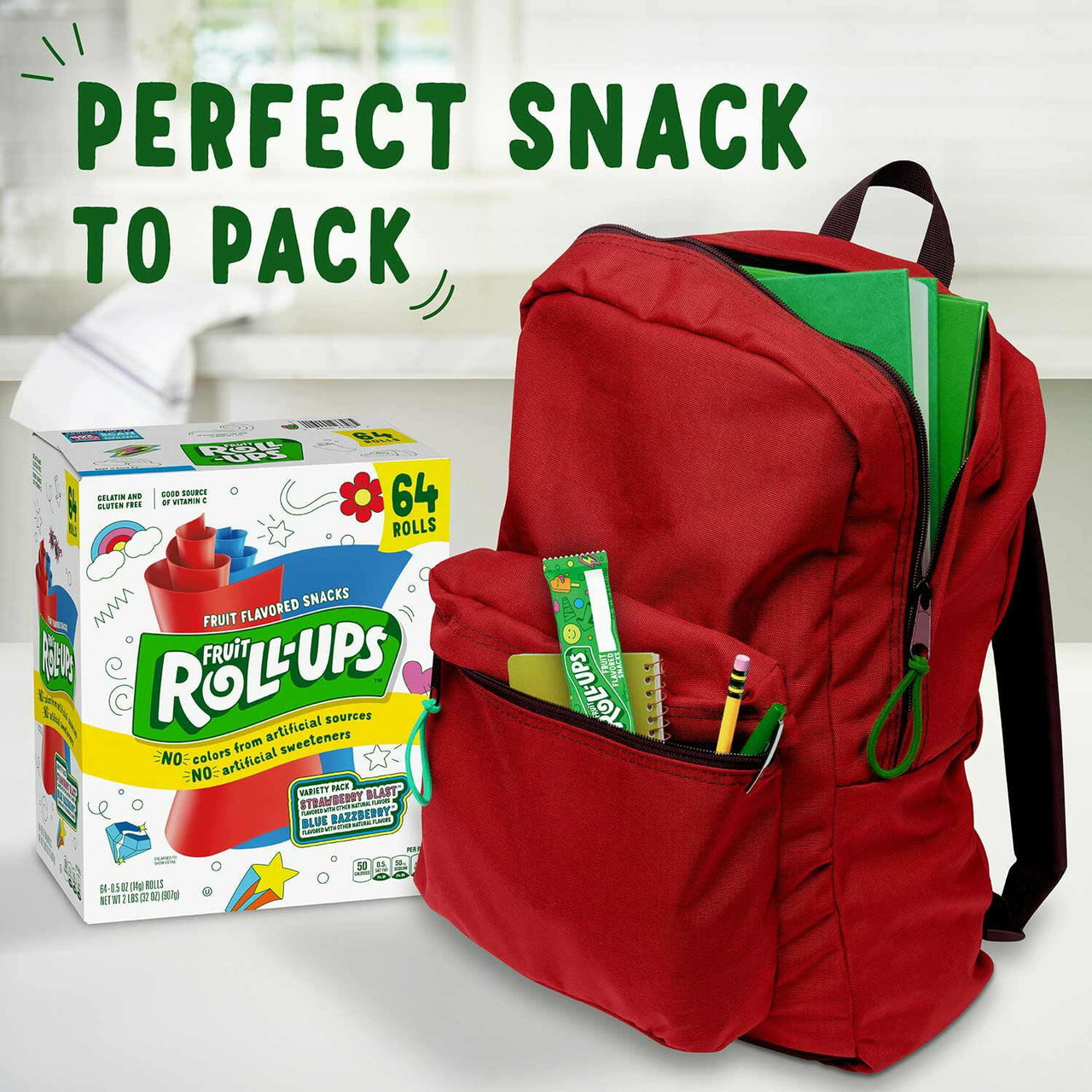 Fruit Roll-Ups Fruit Flavored Snacks Variety Pack, 0.5 oz., 64 pk.