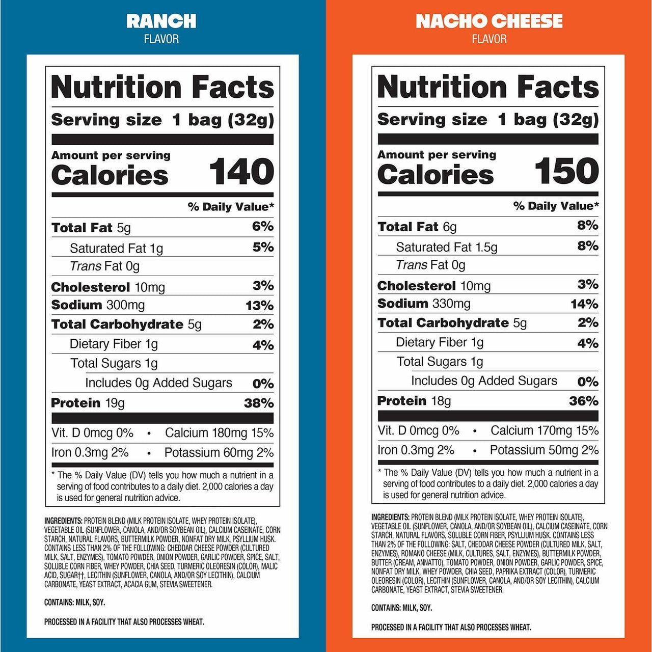 Quest Tortilla Style 18-19g Protein Chip Variety Pack, Nacho Cheese & Ranch, 14 ct.