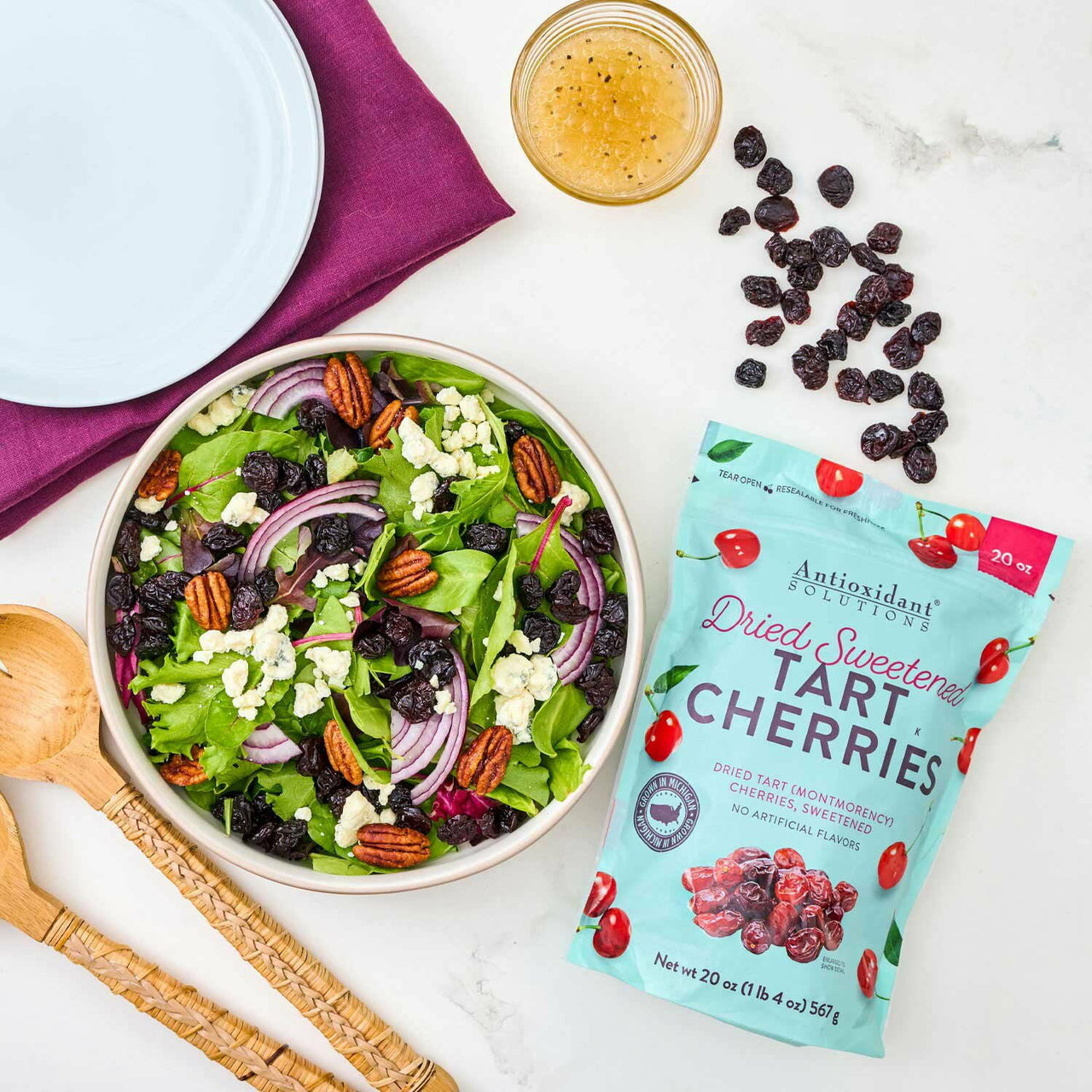 Antioxidant Solutions Dried Tart Montmorency Cherries, Sweetened, 20 oz.