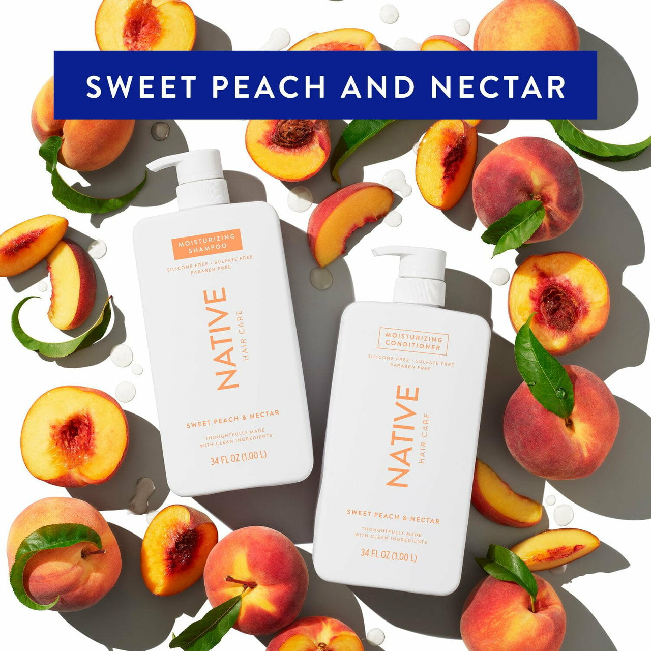 Native Sweet Peach & Nectar Shampoo & Conditioner, 34 fl. oz., 2pk.