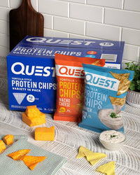 Quest Tortilla Style 18-19g Protein Chip Variety Pack, Nacho Cheese & Ranch, 14 ct.