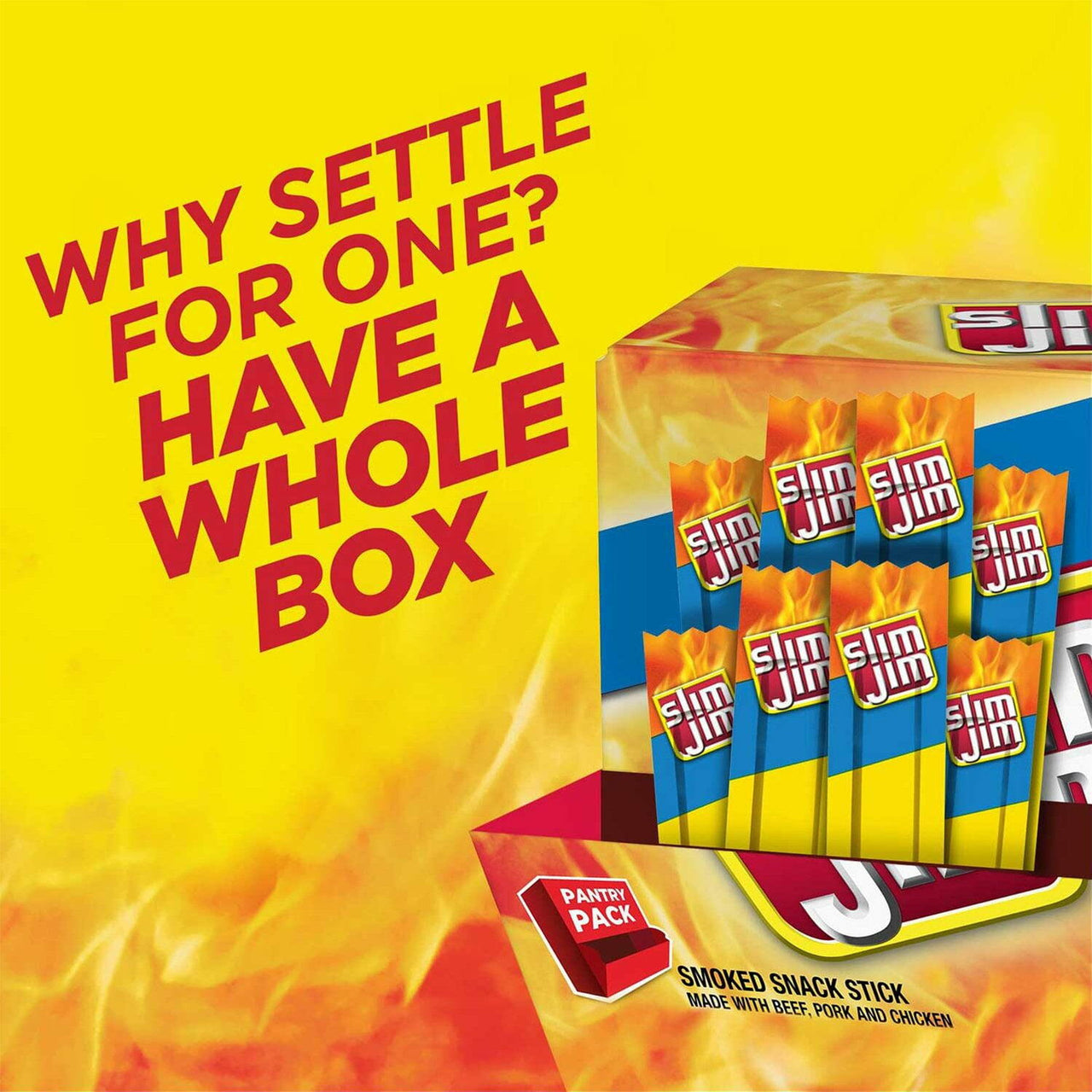 Slim Jim Snack-Sized Smoked Meat Stick, Mild Flavor, .28 oz., 120 pk.