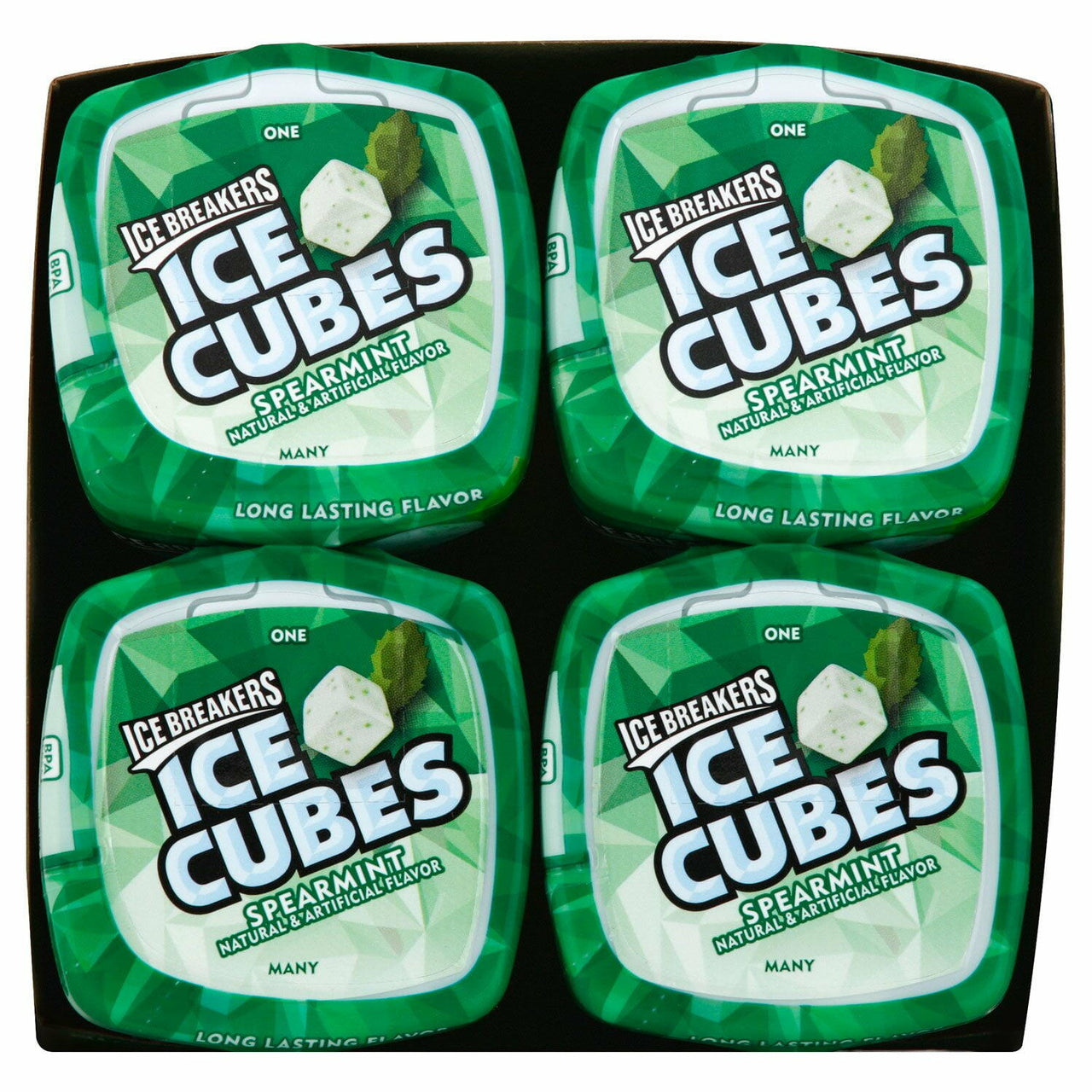 ICE BREAKERS Ice Cubes Spearmint Sugar Free Chewing Gum, 40 pcs., 4 pk.
