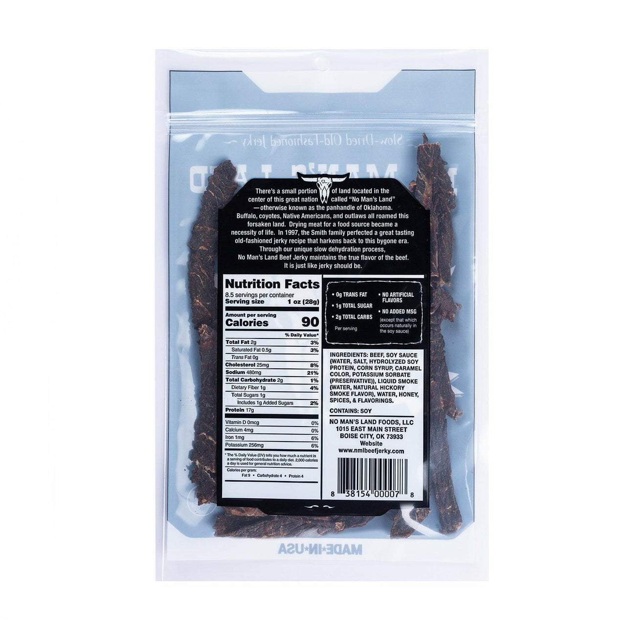 No Man's Land Mild Beef Jerky, 8.5 oz.