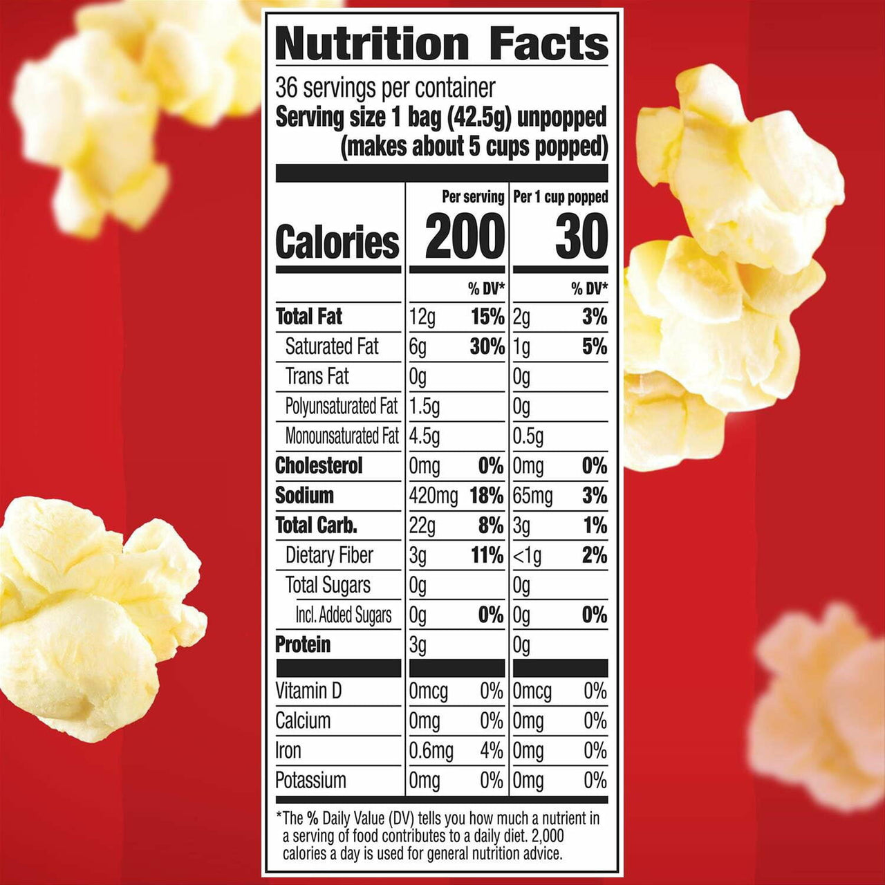 Orville Redenbacher's Movie Butter Microwave Popcorn, Mini Bags, 1.5 oz., 36 pk.