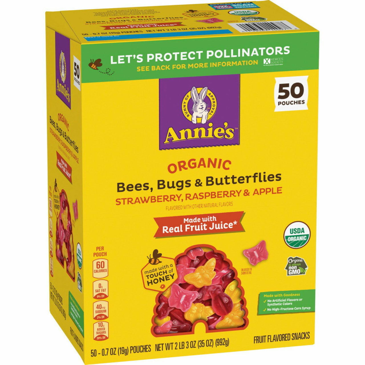 Annie's Organic Bees, Bugs & Butterflies Fruit Flavored Snacks 0.7 oz., 50 pk.