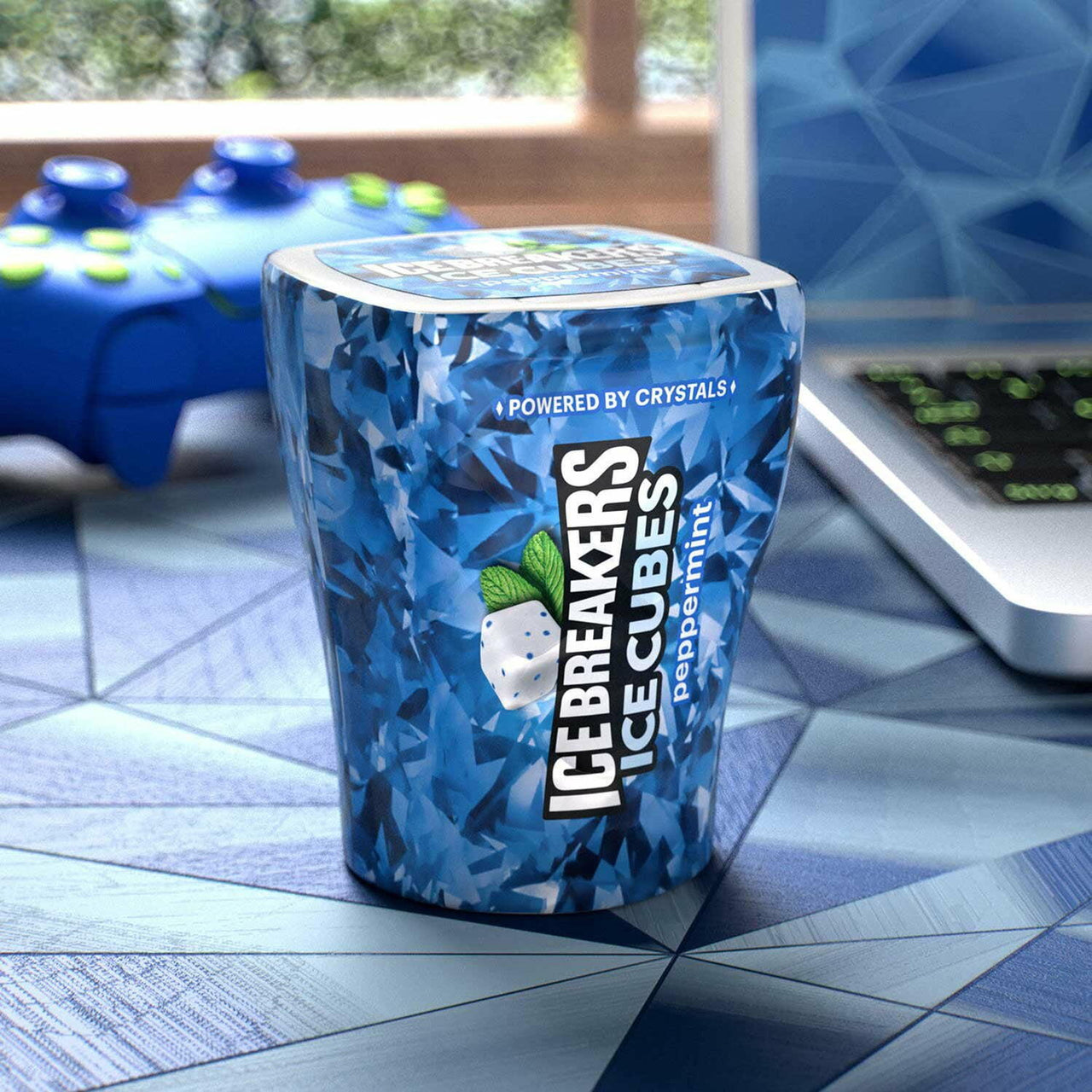ICE BREAKERS Ice Cubes, Peppermint Sugar Free Chewing Gum, 40 pcs., 4 pk.