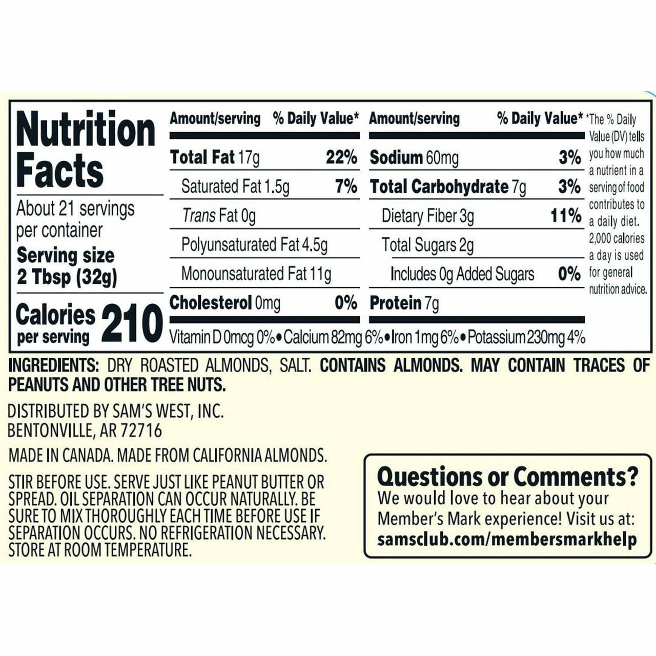 Member's Mark Almond Butter, 24 oz.