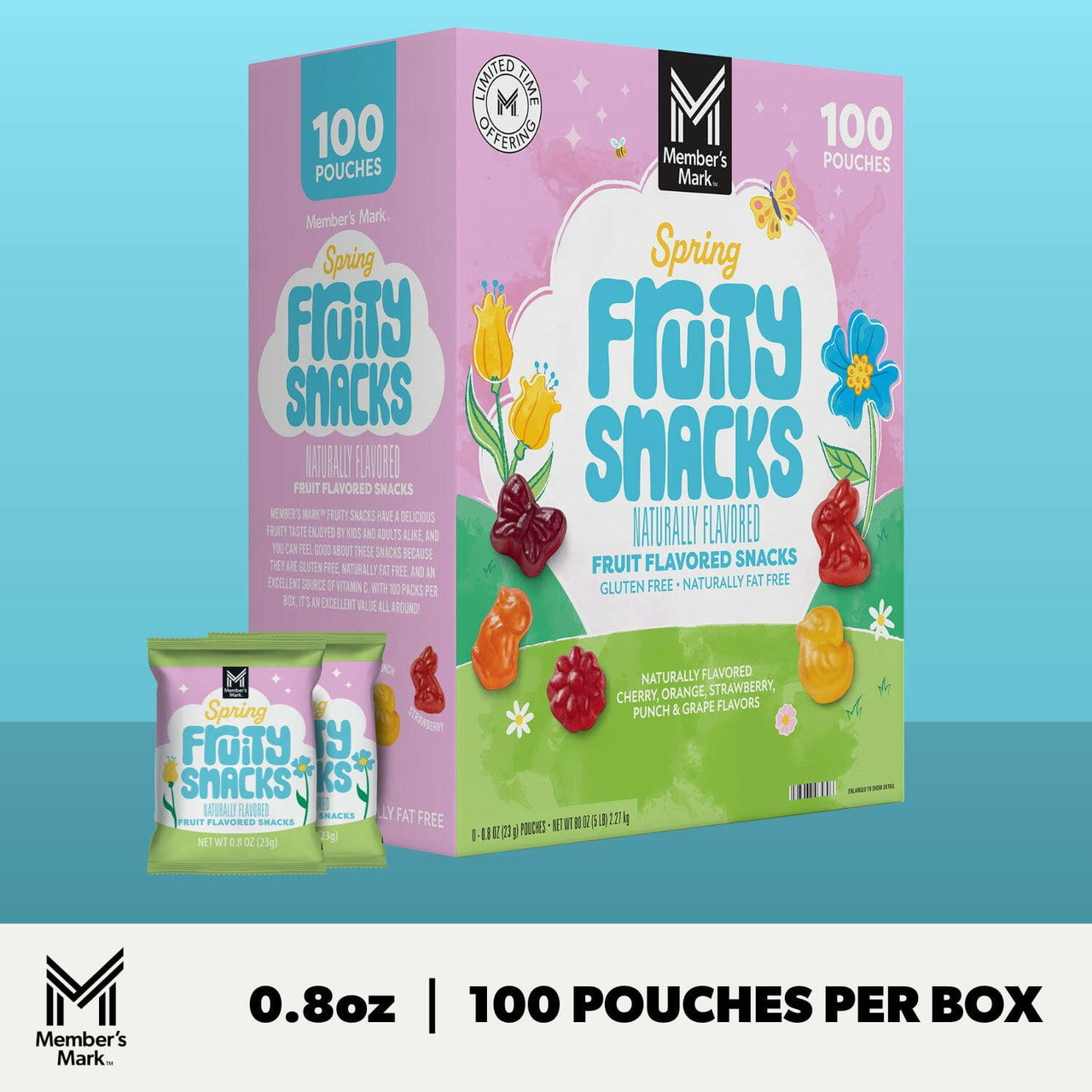 Member's Mark Spring Fruit Snacks, 0.8 oz., 100 pk.