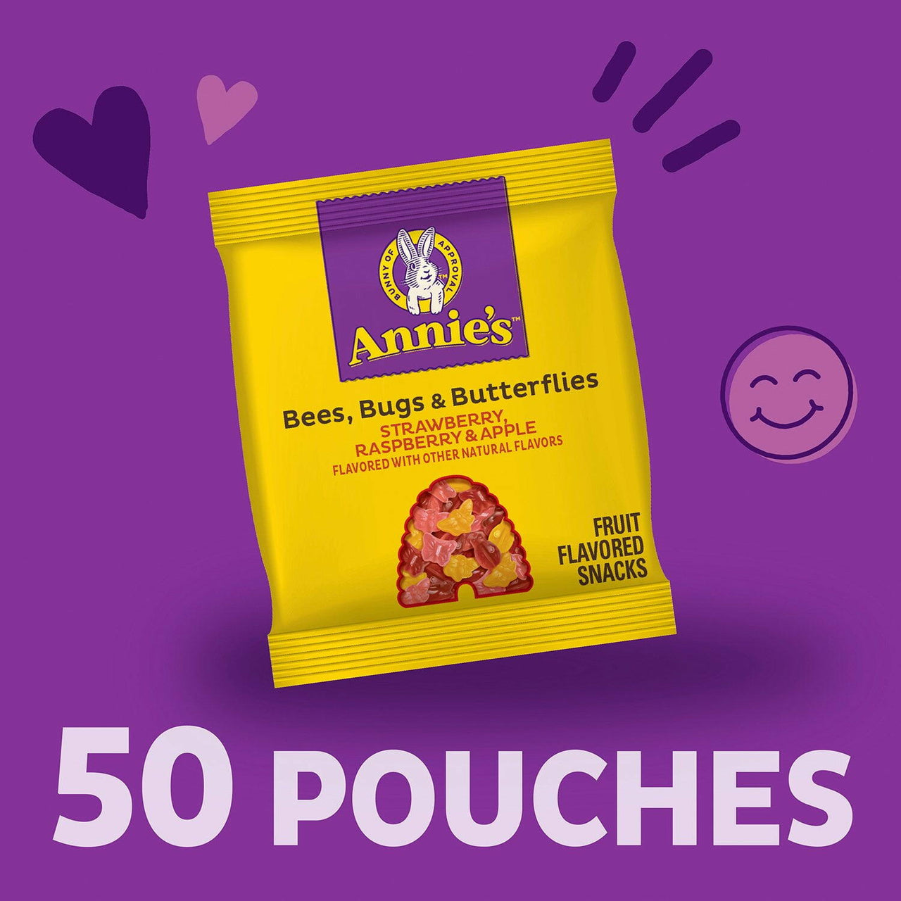 Annie's Organic Bees, Bugs & Butterflies Fruit Flavored Snacks 0.7 oz., 50 pk.