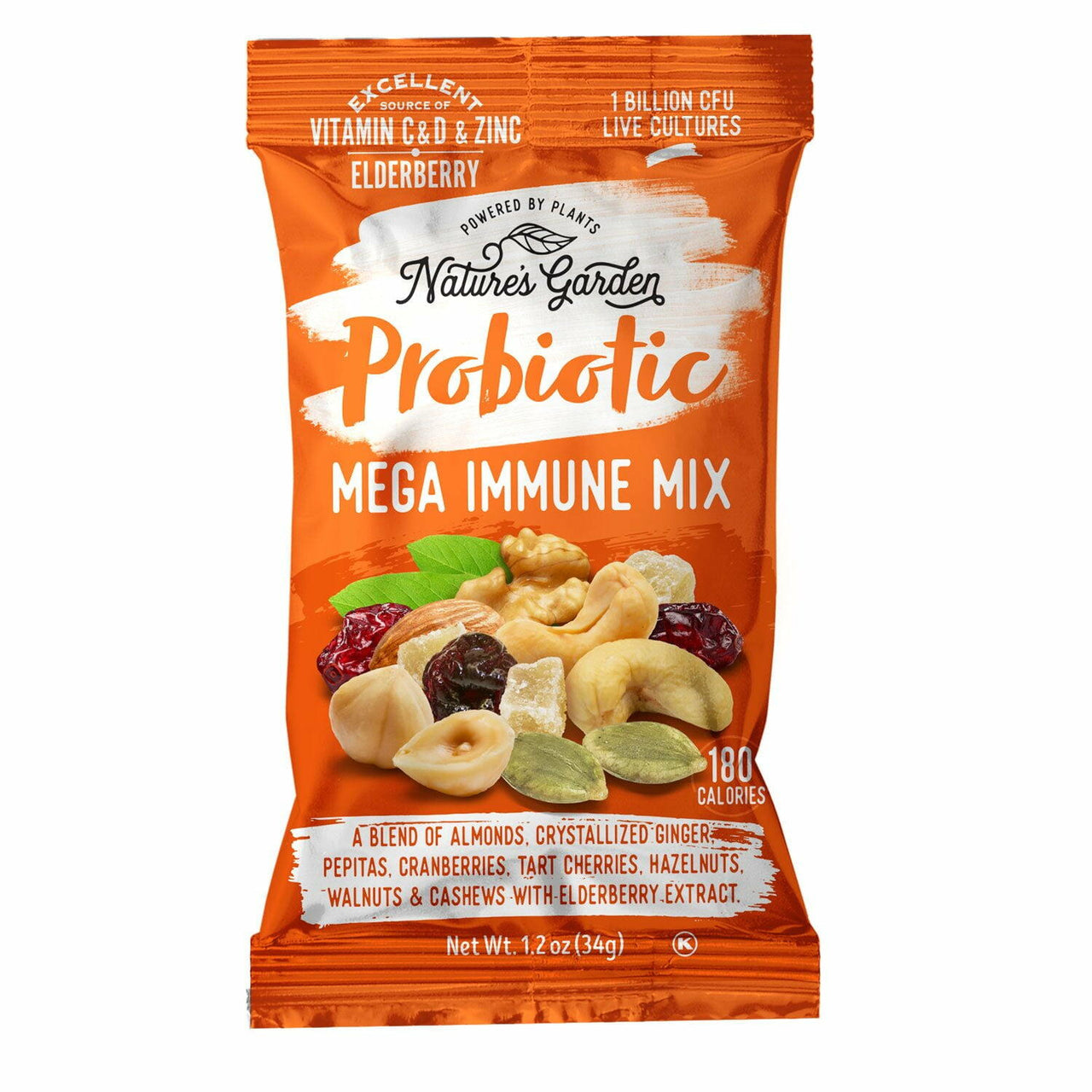 Nature's Garden Probiotic Immune Booster Trail Mix, Variety Pack, 1.2 oz., 24 pk.