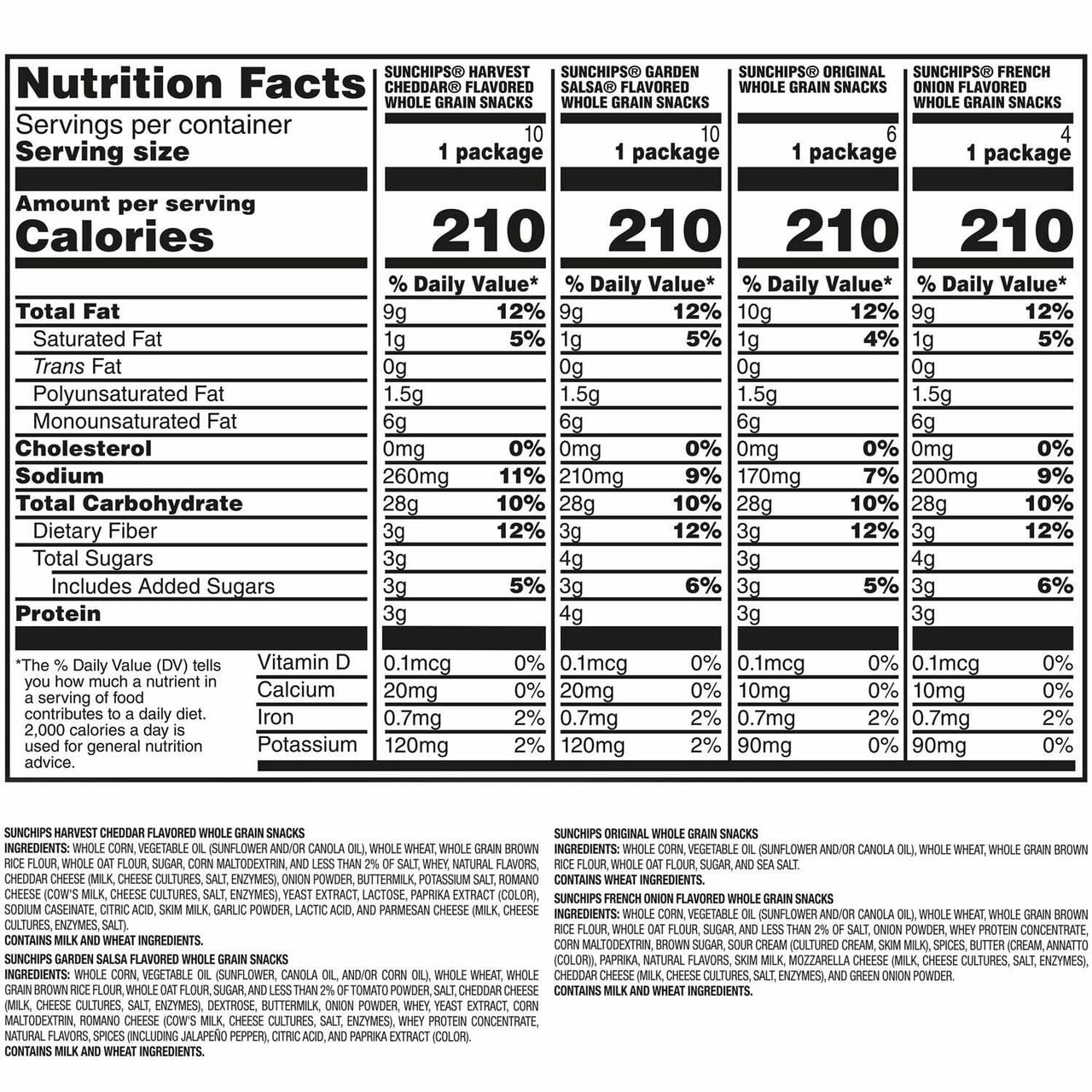 SunChips Whole Grain Variety Pack Chips, 30 pk.