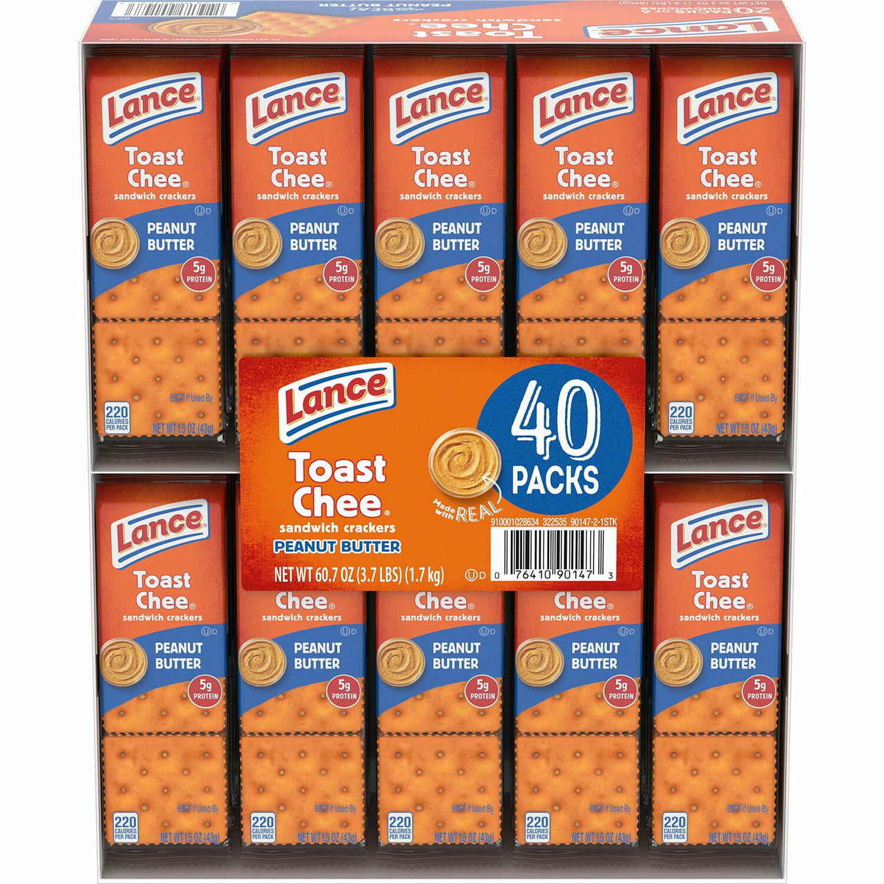 Lance ToastChee Peanut Butter Crackers, 1.52 oz., 40 pk.