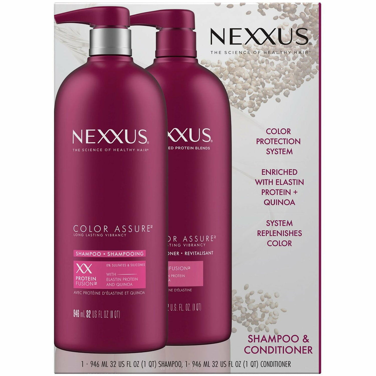 Nexxus Color Assure Shampoo and Conditioner, 32 fl. oz., 2 pk.