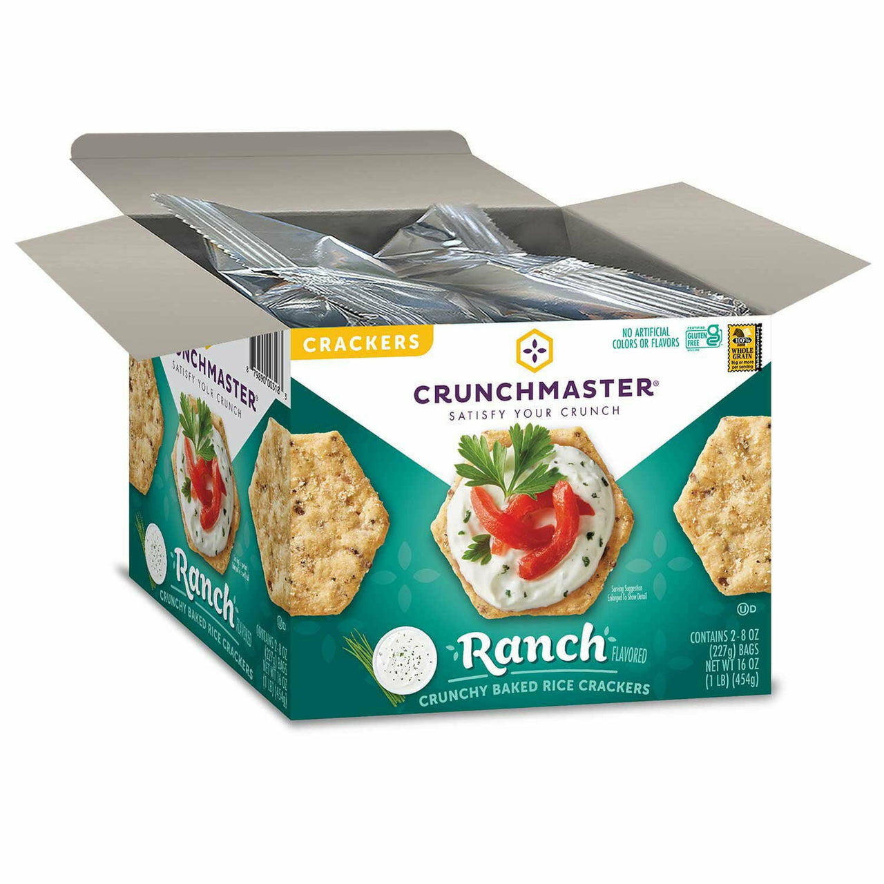 Crunchmaster Ranch Flavored Rice Crackers, 8 oz., 2 pk.