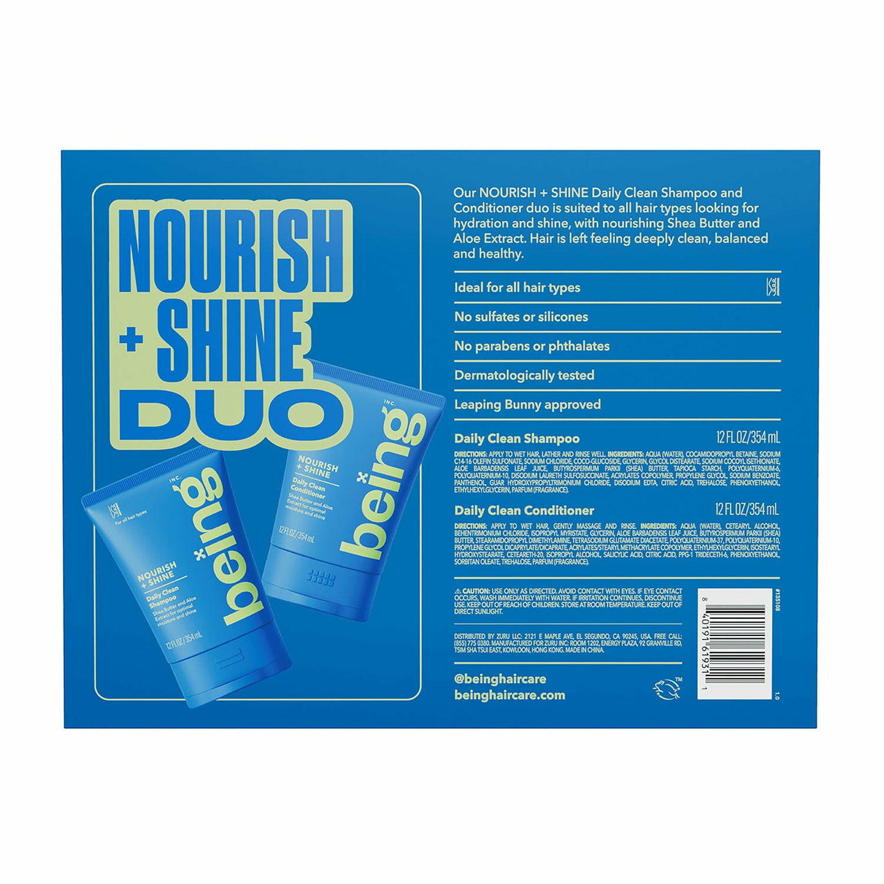 Being NOURISH + SHINE Shampoo & Conditioner Duo, 12 fl. oz., 2 pk.