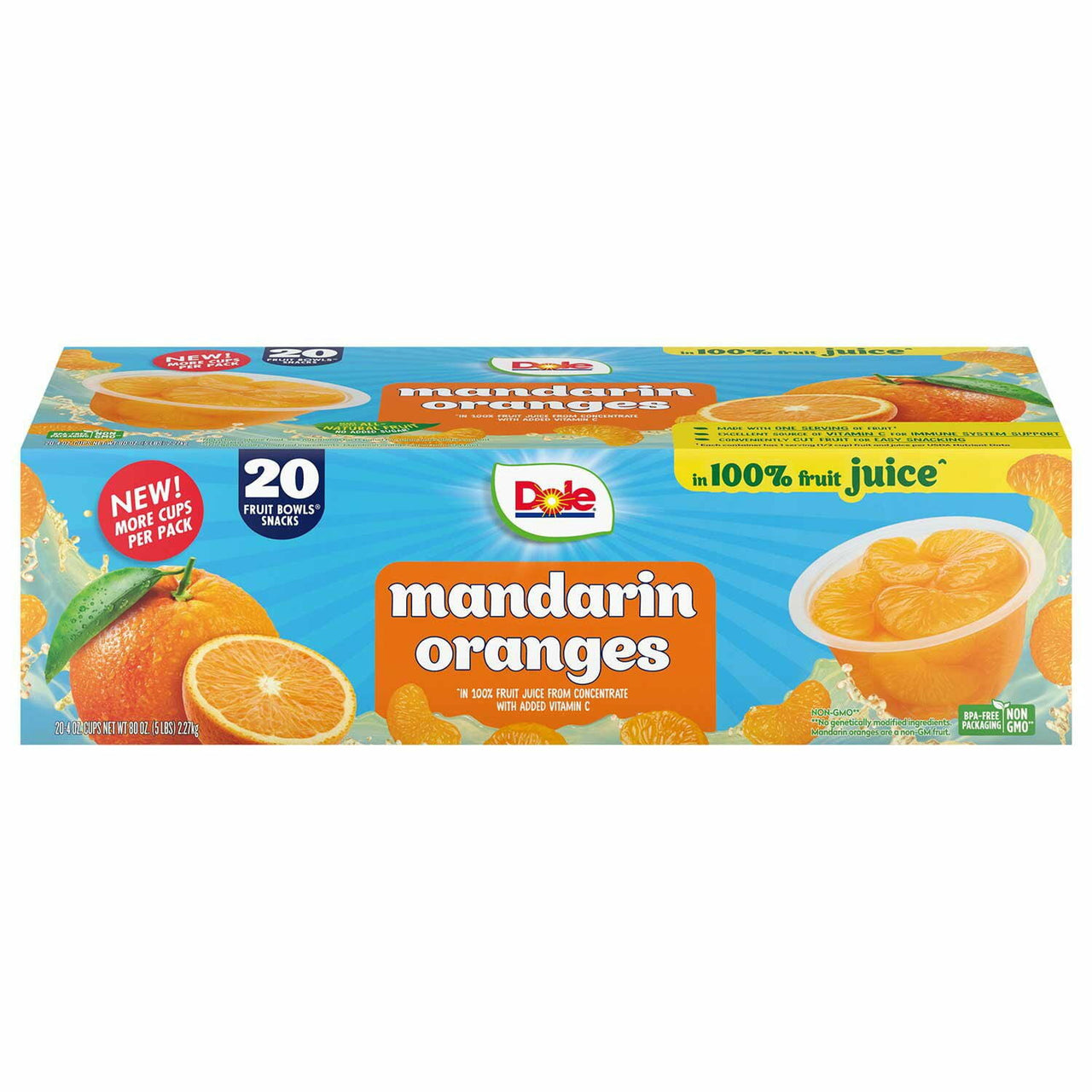 Dole Mandarins in Juice Fruit Cups, 4 oz., 20 ct.