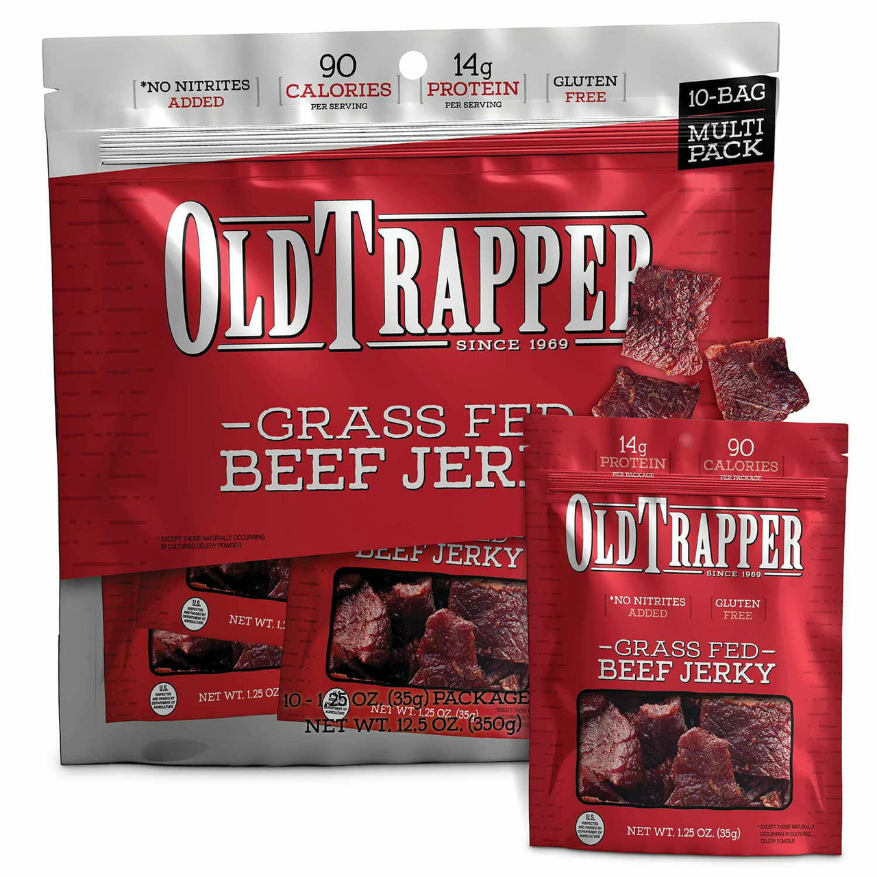 Old Trapper Grass Fed Beef Jerky, 1.25 oz., 10 pk.