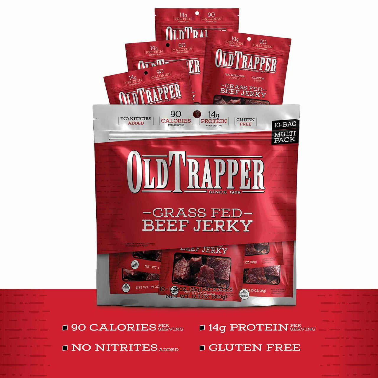 Old Trapper Grass Fed Beef Jerky, 1.25 oz., 10 pk.