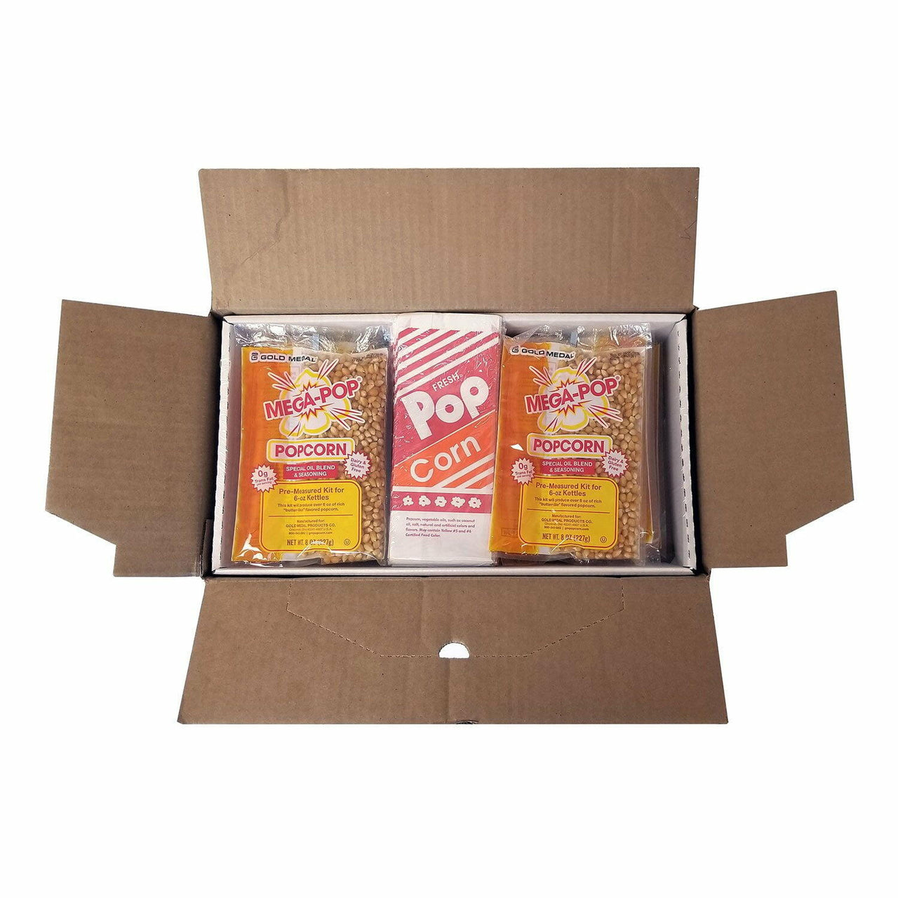 Gold Medal Mega-Pop All-In-One Popcorn Supply Kit for 6 oz. Poppers