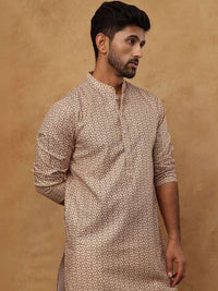 House of Pataudi Cotton Blend Printed Kurta