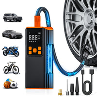 Portable Air Compressor  150PSI Tire Inflator with Pressure Gauge HighCapacity 3X Faster for Cars Bikes Motorcycle Tires