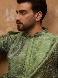House of Pataudi Printed Mandarin Collar Kurtas