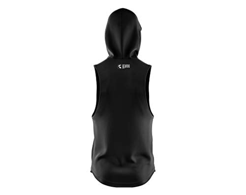 BEARDO Beards and Bikes Sleeveless Hoodie (Medium) Black