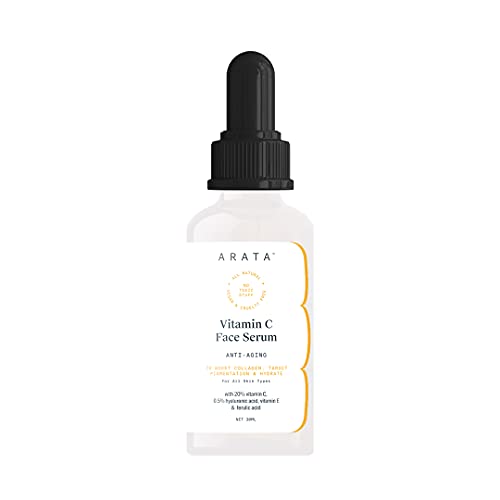 Arata Vitamin C Face Serum For Glowing Skin (30 ML) | Anti-Aging, Boosts Collagen & Targets Pigmentation | All Skin Types | All-Natural, Vegan & Cruelty-Free