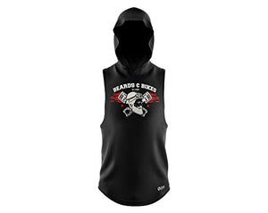 BEARDO Beards and Bikes Sleeveless Hoodie (Medium) Black