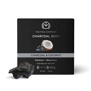 The Man Company Charcoal Soap with Coconut | Detoxes & Nourishes | Infused With Charcoal & Coconut | Toxin-free | Suitable For All Skin Types | Prevents Dryness | Removes Dead Skin - 100gm*2