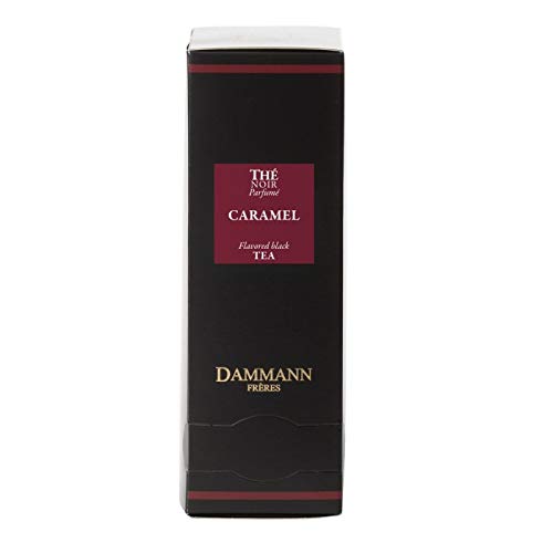 Dammann Freres Sachets, Caramel Toffee Flavored Tea Bags, Premium Gourmet French Tea, Individually Wrapped, 24 Count (Single Pack)
