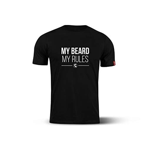 BEARDO Men's My Beard My Rules T-Shirt (Black, Small)