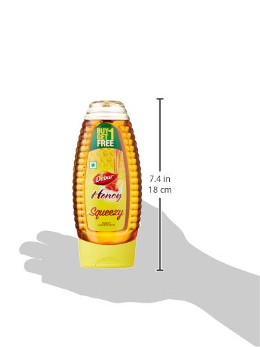 Dabur Honey :100% Pure World's  No.1 Honey Brand with No Sugar Adulteration , Squeezy Pack - 400g (Buy 1 Get 1 Free)