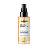 L’Oréal Professionnel Absolut Repair Oil 10-in-1 Multi-benefit Leave-In Hair Serum with Wheat Germ Oil for Dry & Damaged Hair, Serie Expert, 90ml