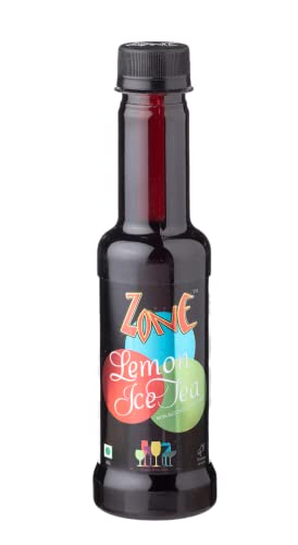 Zone Lemon Ice Tea Flavoured Bar Syrup, 240ml Bottle | Suitable for Cocktails, Mocktail, Drinks, Juices, Beverages and More | Non Alchoholic Mix | 12 Flavours Available