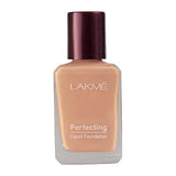 Lakme Perfecting Liquid Foundation, Marble, Waterproof Full Coverage Long Lasting - Light Oil Free Face Makeup with Vitamin E, Dewy Finish Glow, 27 ml