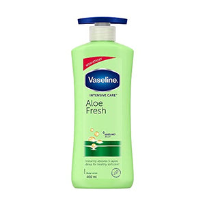 Vaseline Intensive Care Aloe Fresh Hydrating Body Lotion 400 ml, Daily Moisturizer for Dry Skin, Gives Non-Greasy, Glowing Skin - For Men & Women