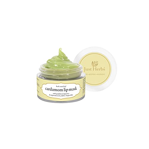 Just Herbs Ayurvedic Cardamom Lip Mask, Balm For Dark, Dry & Pigmented Lips - Vegan Lip Mask For Men & Women 15gm