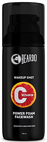 Beardo Vitamin C Power Foam Facewash 130 ml |Cleanses & refreshes | Reduce blemishes & fine lines
